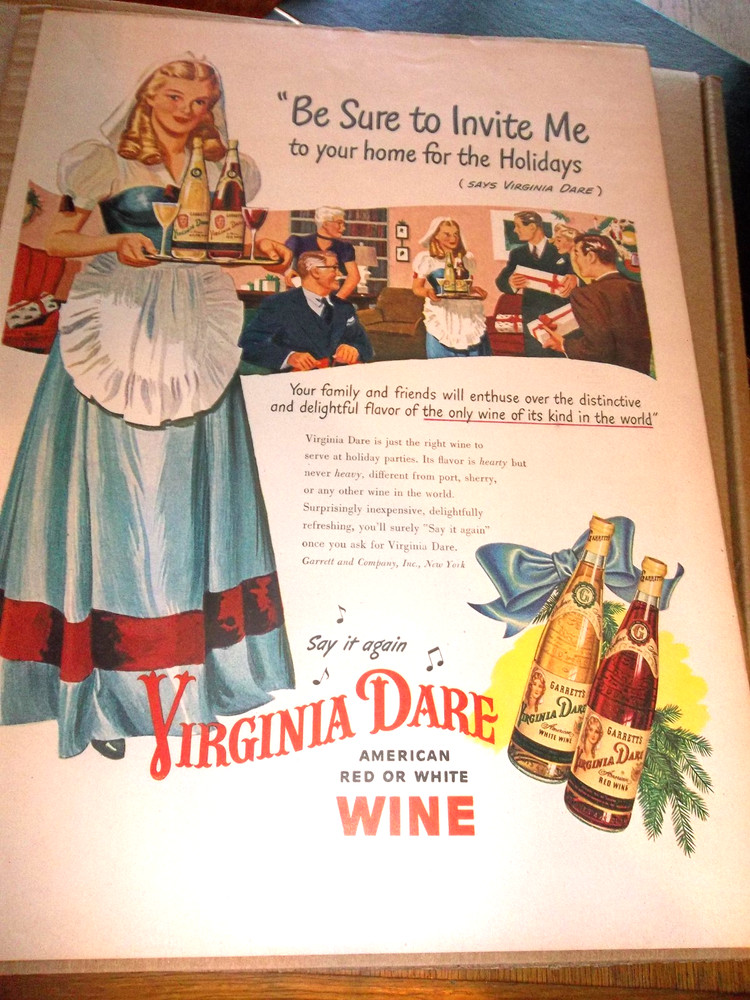 1947 Large 14 x 10 Advertisement Virginia Dare Wine