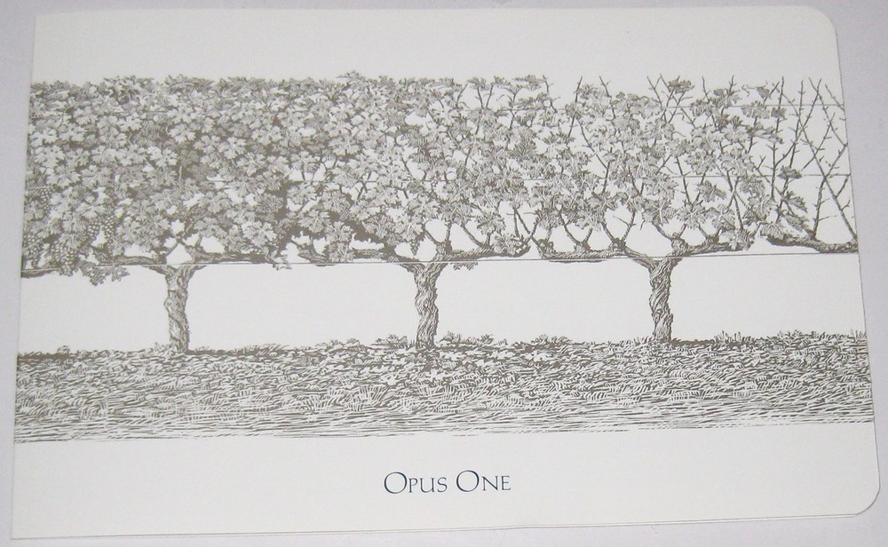 Opus One Winery Vineyards Statistics Foldout Brochure – 1979-2001 – 20th vintage