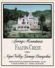 1981 Falcon Crest wine label from Spring Mountain Vineyards NEW UNUSED