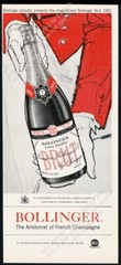 1960 Bollinger brut champagne 1953 bottle art vintage print ad