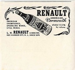 Renault Vermouths Print Ad Vintage 1940s Mid Century Bar Wall Art Decor 1941