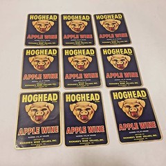 Lot of 9 Vtg UnUsed NOS HogHead Wine Label Richards Cellars, Petersburg, VA