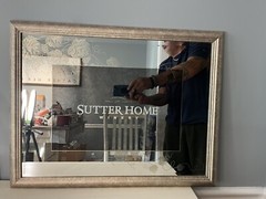 sutter home winery mirror barware man cave vintage 27×21” RARE Wine drinker NEW