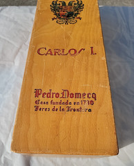 Vintage Pedro Domecq Carlos I Sherry Brandy Wine Wooden Box empty