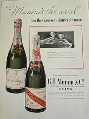 1934 G.H. Mumm Reims Champagne Gordon Rouge Bottles vintage ad