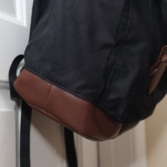 Mumm Napa Winery Backpack Black Canvas Synthetic Leather Bottom Trim Wine