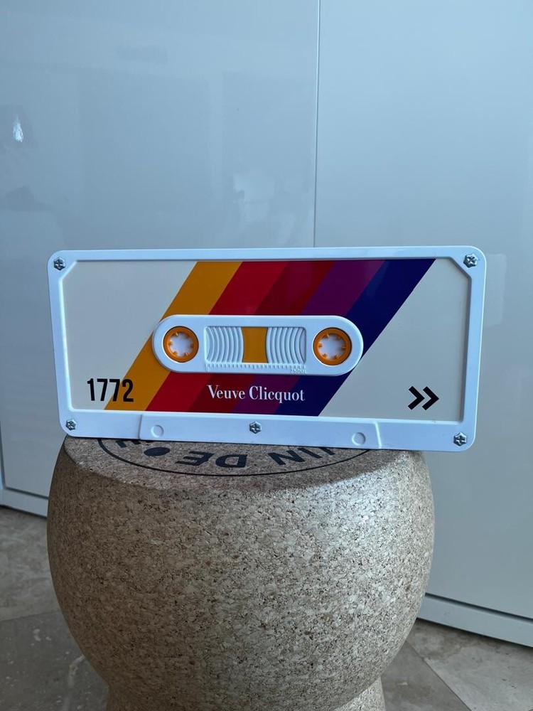VEUVE CLICQUOT Champagne Cassette Orange Metal Tin Box *Box Only*