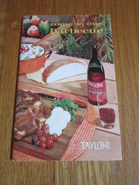 Vtg Taylor Wine Cookbook Hammondsport NY Retro 1960s Recipes Barbecue Pix Grill
