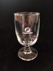 Frontier Airlines – Wine Glass with White Graphics 4-1/2&Prime; Tall from the 1980&rsquo;s