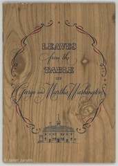 Vintage RECIPE BOOK Martha Washington George Frances Park Custis TAYLOR WINE