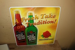 Vintage Richards Wild Irish Rose Grape Wine 18&Prime;x18&Prime; Embossed Metal Sign NICE
