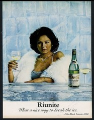 1981 Miss Black America 1980 Sharon Wright photo Riunite wine vintage print ad