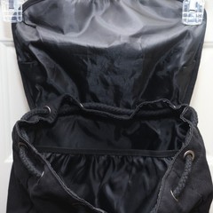 Mumm Napa Winery Backpack Black Canvas Synthetic Leather Bottom Trim Wine