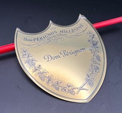 Dom Perignon Champagne Golden Metal Shield Label Box Plate – Engravable – Rare