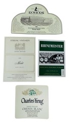 11 VINTAGE WINE LABELS FROM EUROPE & DOMESTIC, FROM 1976 – 1983 & SOME UNDATED