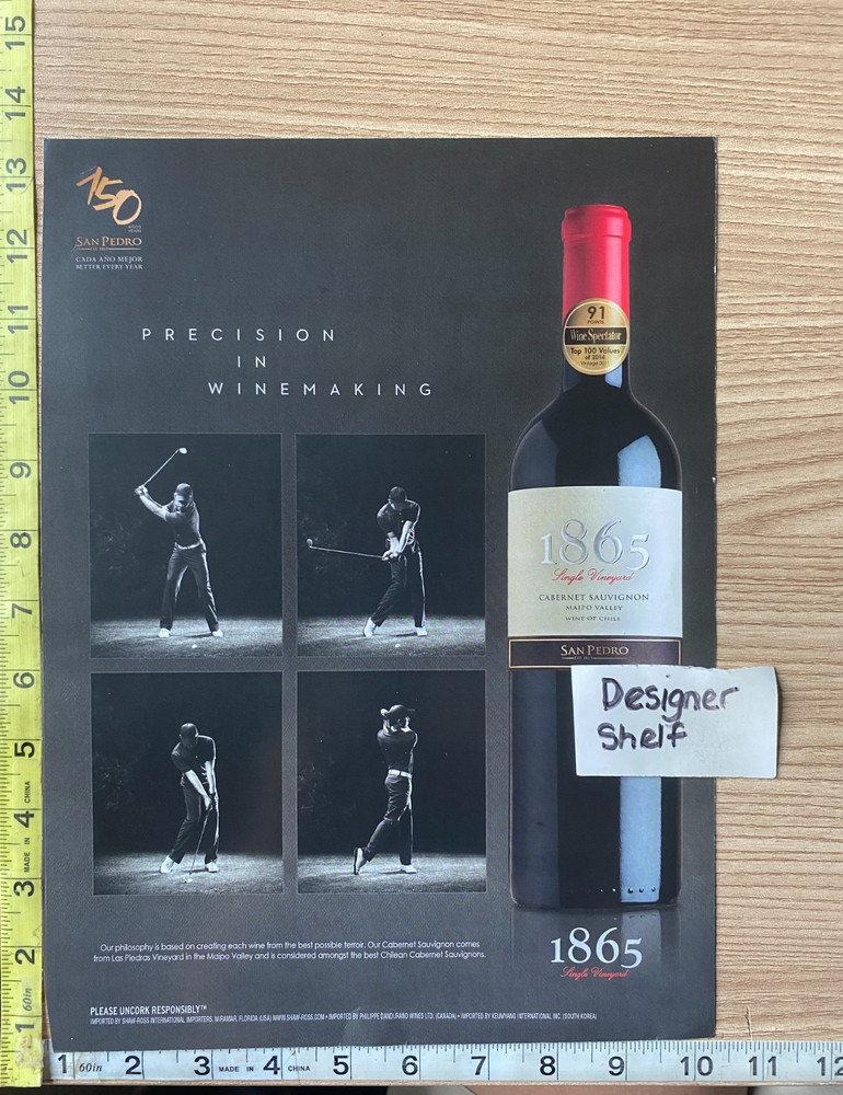 San Pedro Wines 1965 Cabernet Golf Swing Scene 2015 Print Advertisement