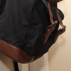 Mumm Napa Winery Backpack Black Canvas Synthetic Leather Bottom Trim Wine