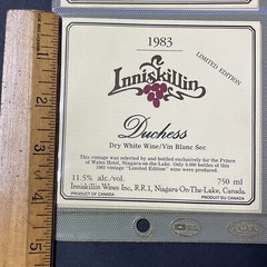 Vintage 1983 Inniskillin Winery Duchess Wine UNUSED Paper Label Niagara Q95