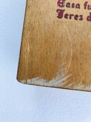VINTAGE PEDRO DOMECQ CARLOS I SHERRY BRANDY WINE BOX 12 x 4 1/4 x 3 3/4 Damaged