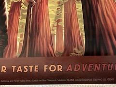 18×24 Redwood Creek WINE POSTER Art Advertising *Hiker *Giant Redwoods Trees