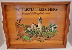 Christian Brothers Napa Valley Wines Mont La Salle Vineyards Wooden Tray 18&Prime;x14&Prime;