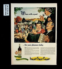 1944 Italian Swiss Colony Wine With A Past Pleasure Today Vintage Print Ad 35658