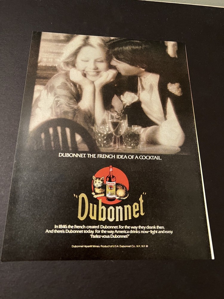 1978 VINTAGE ORIGINAL 8X11 PRINT AD FOR DUBONNET WINE FRENCH IDEA OF A COCKTAIL