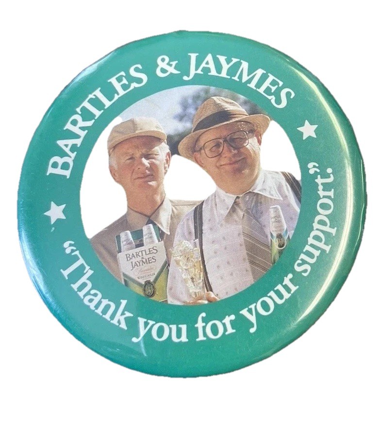 Bartles & Jaymes Ed & Frank Booster Club Photo Letter Pin Wine Coolers 1980’s Ad