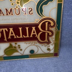 VINTAGE 1980’S SPUMANTE BALLATORE WINE STAINED GLASS SIGN 18.5” X 17”