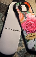 Wine Totes 12” Chateau St Jean UNUSED White & With Roses With Tags