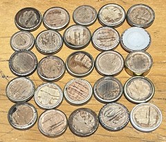 25 VINTAGE JAPAN SAKE WINE PORT BOTTLE CAPS CORK LINED NICE