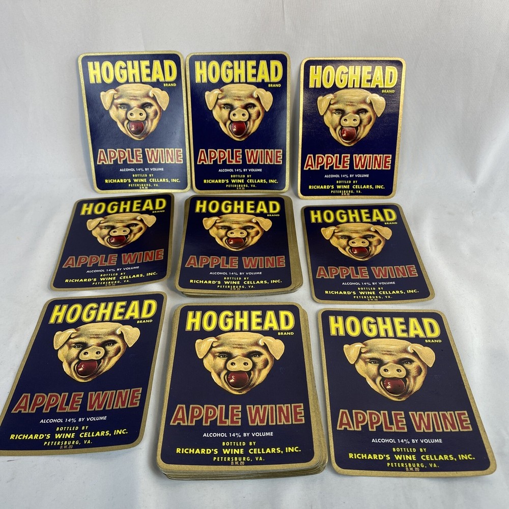 Vintage Original Label HOGHEAD Richards Wine Cellars Virginia – 97 Labels!