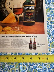 Vintage 1969 Taylor New York State Port Wine Print Ad Clock Wine Glass