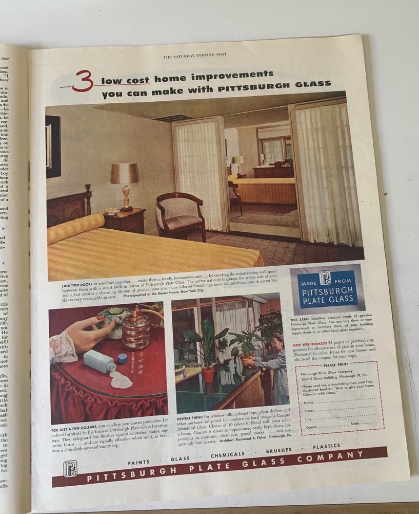 Pittsburgh Plate Glass Magazine Ad 1952