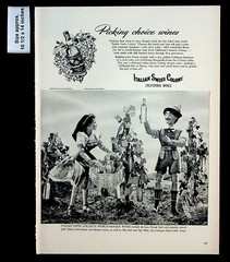 1947 Italian Swiss Colony California Wines Puppets Grapes Vintage Print Ad 31205