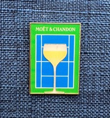 Moet & Chandon Champagne Lapel Pin Badge US Open Tennis Court & Goblet New