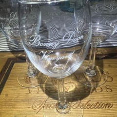 Set of 3 Vintage Bonny Doon Vineyards Winery Wine Glass Aptos California 7&Prime;