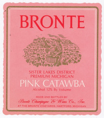 1960s-70s Hartford, MI Wine Label Pink Catawba Bronte Champagn & Wine Co #2G1