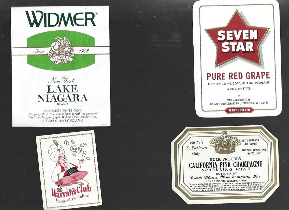 Lot of 4 different Wine bottle labels #21