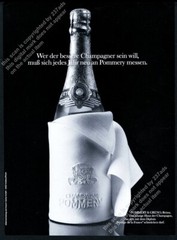 1978 Champagne Pommery bottle photo unusual German vintage print ad