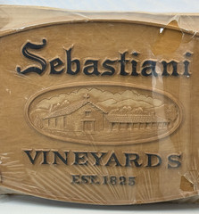 Sebastiani Vineyards Wall Sign Plaque RARE Vintage Sonoma CA NAPA Winery Wine