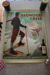Redwood Creek Wine Poster CHOOSE 4! Canoe Moose Fish Sequoia Camp 18&Prime; x 24&Prime;