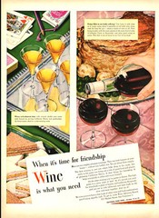 1946 vintage beverage AD for California WINE , Wine Advisory Board 012619