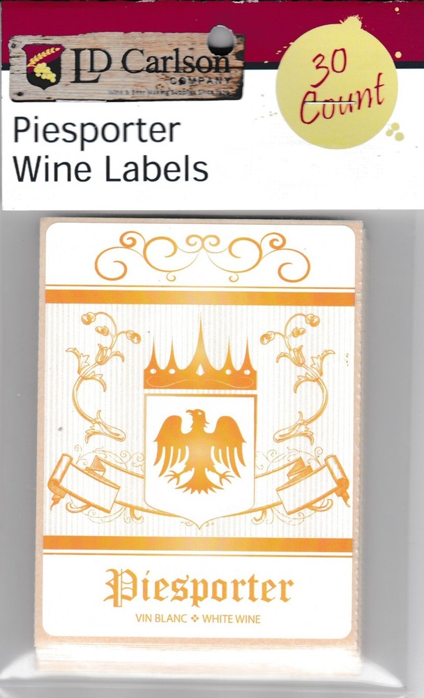 Piesporter Peel & Stick Wine Bottle Labels Package of 30