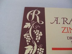 A. Rafanelli 2000 Zinfandel Wine Label Dry Creek Valley Sonoma Unfiltered