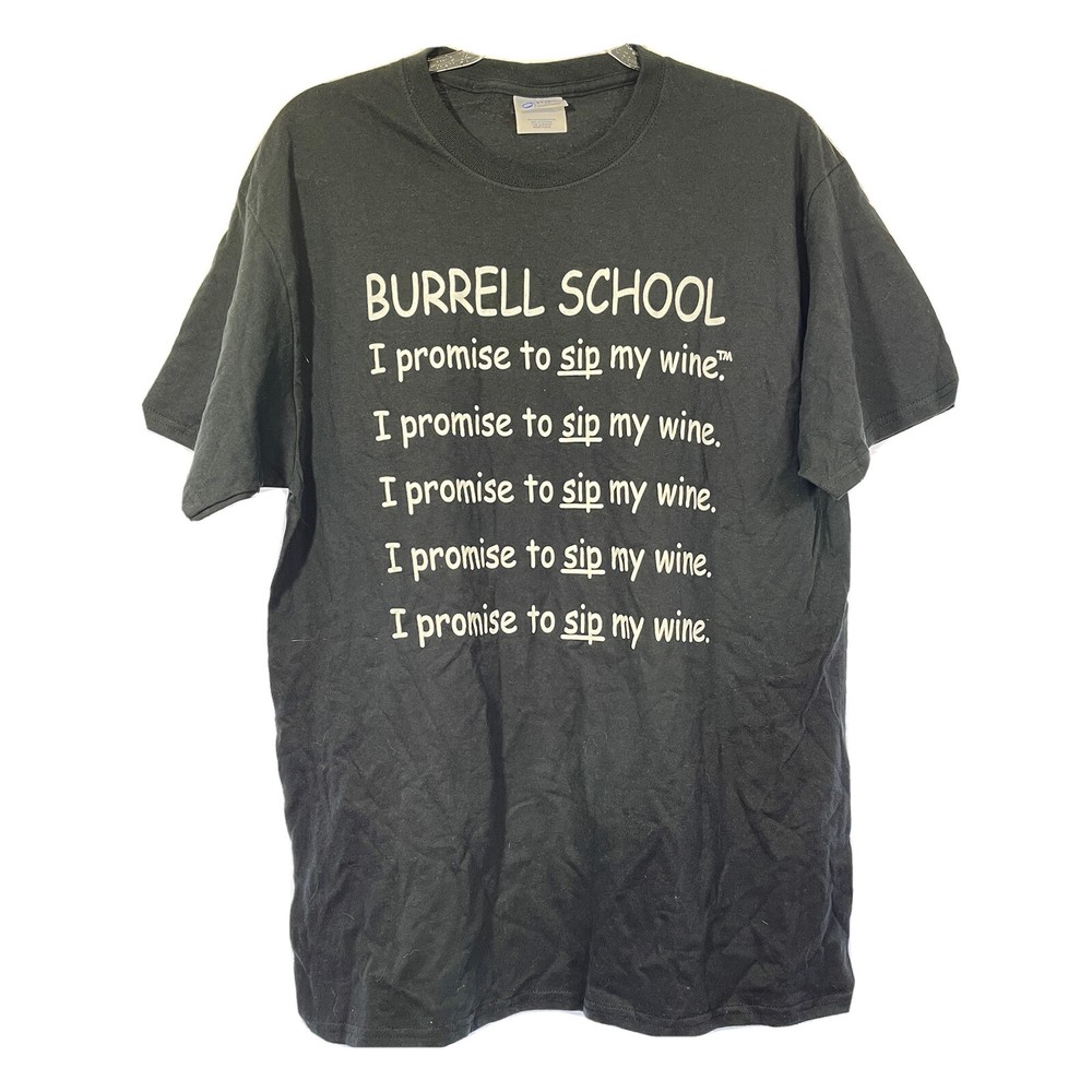 Burrell School Winery Wine T-Shirt Sz LARGE Santa Cruz Mtns NorCal WINE TEE