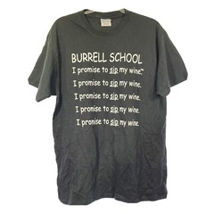 Burrell School Winery Wine T-Shirt Sz LARGE Santa Cruz Mtns NorCal WINE TEE