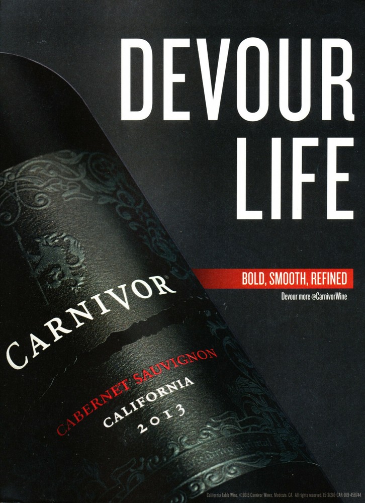 CARNIVOR WINE AD #1 RARE 2015 OUT OF PRINT
