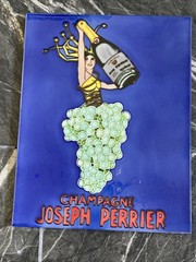 Vintage Champagne Joseph Perrier Champagne Grapes Large Tile Wall Art Decor11x14