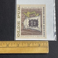 Vintage 1930s Olde Pub Tavern Brew UNUSED Paper Label Erie Pennsylvania Q1911